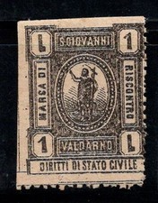 San Giovanni Valdarno - Neuf ** 100% Italie fiscal 1 Lira,Etat civil,Noir