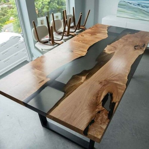 Table époxy transparente - , avec