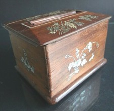 Ancienne boite a cigarettes marqueterie nacre vietnam box tabacco mother pearl