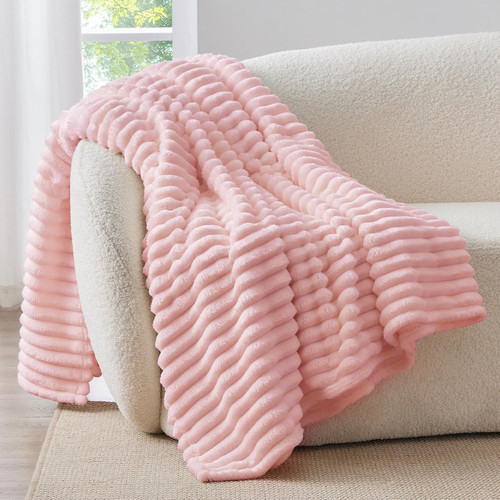 Plaid polaire rose poudré - plaid,