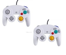 2 X Manette pour Nintendo Wii, Wii U et Gamecube - Blanc