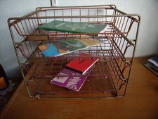 paniers de rangement en métal, tiroir-organisateur  vintage 1950,