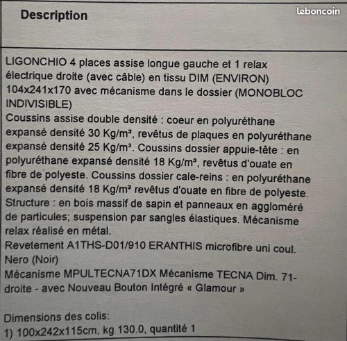 Canapé électrique