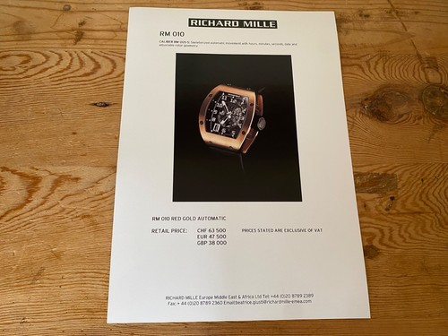 Richard mille 010 red gold - richard, rm