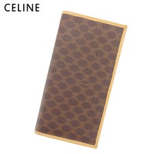 Portefeuille long double pli CELINE Macadam cuir PVC marron fin vintage France