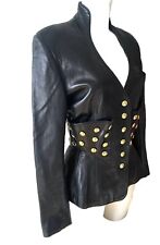 Superbe Veste Jean Claude Jitrois 38 Cuir vintage 80 jacket Couture Createur