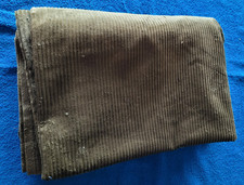 LINGE ANCIEN : 1 GRAND COUPON DE TISSU VELOURS COTELE VERT KAKI  200  X 150 CM