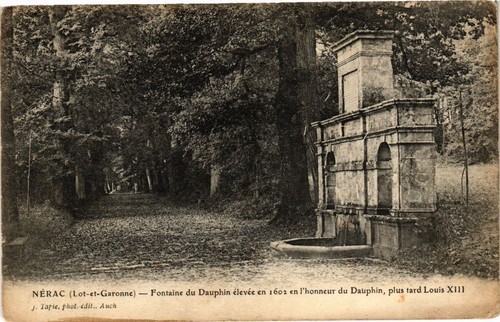 Cpa nérac fontaine - cpa, dauphin