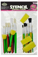 25 Pièce Pochoir Peinture Pinceau & Éponge Pointillé Valeur Set Art Craft Mousse