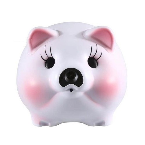 Tirelire cochon lampe caméra