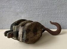 Décoration Maritime Antique Bloc De Navire Poulie En Bois Fer Vieilli