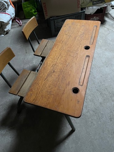 Pupitre écolier ancien 1956 - pupitre,