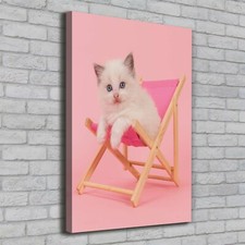 Tulup Tableau Sur Toile Image Imprimé 70x100 - Chat sur un transat