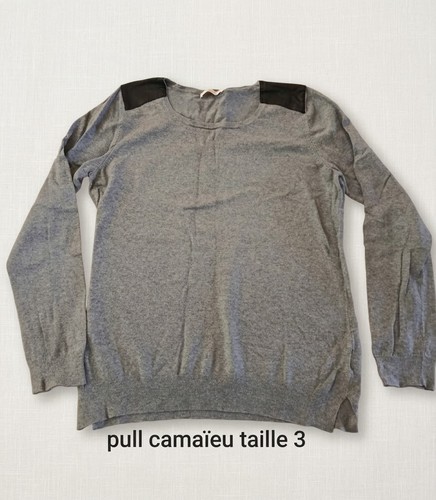 Camaïeu pull femme gris uni