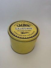 ANCIENNE BOÎTE LITHOGRAPHIÉE CACHOU LAJAUNIE 64 AV LARRIEU TOULOUSE PHARMACIEN