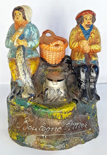 Boulogne sur mer Encrier Terre cuite de l'Isle Adam Couple de pêcheurs