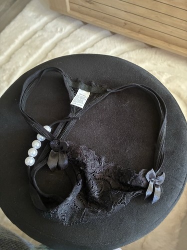 String noir perles - string,