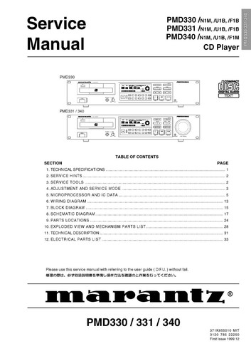 Service manuel instructions - manuel, d'instructions