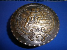 magnifique Boite a bijoux victorienne antique en laiton rare