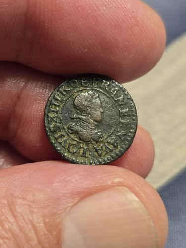 Denier tournois 1615 amiens - denier,