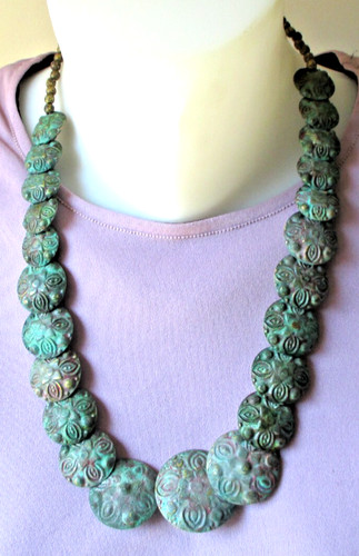 Ancien collier bronze - , doré