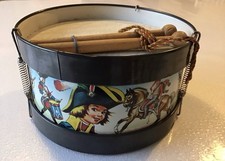 Jouet Ancien Tambour Tôle Lithographiée  1er Empire Guerre Espagne Napoleon 1960