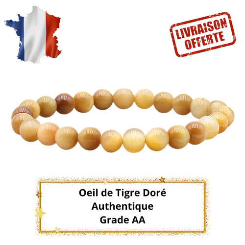 Bracelet œil tigre doré - bracelet, de