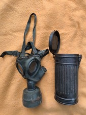 masque à gaz allemand WW2 feldpost boitier court précoce trace de camouflage