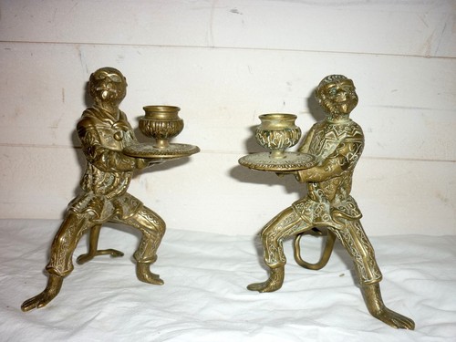 Paire bougeoir bronze - de,