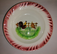 Plat rond creux CERANORD de SAINT-AMAND avec UN COQ et aussi UNE POULE !