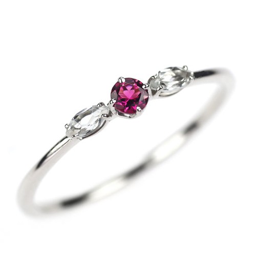 Bague topaze tourmaline rose