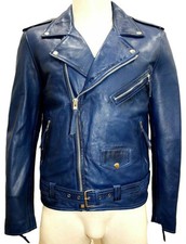 Manteau ceinturé bleu moto