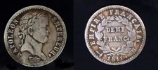 Demi Franc Napoléon Ier 1811 M Toulouse 48492ex.Argent Silver cote TB 200 TTB---