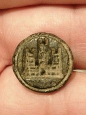 Rare Sceau Médiévale En Bronze Château De Ville 