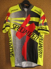 Maillot cycliste Team Specialized jersey jaune fluo et rouge - XXL