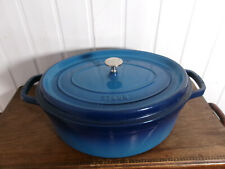 LOURDE cocotte fonte émaillé bleu roi couvercle STAUB 30 7,5Kg  France 33cm