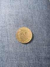 piece 20 centimes fautée Marianne 1995 inversé