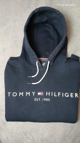 Hoodie tommy hilfiger bleu - hoodie,