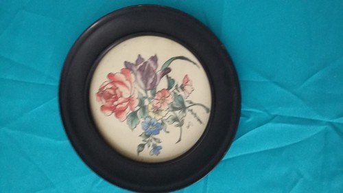 Ancienne aquarelle ronde decor - aquarelle,