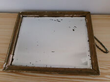 miroir biseauté ancien cadre 31 x 25cm bois abimé, dos bois d'origine