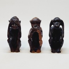Les 3 Singes De La Sagesse Statues Sculptures En Bois