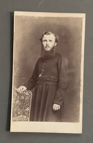 Photo sur carton pretre abbé - carton,