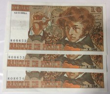 FRANCE LOT 3 BILLETS  10