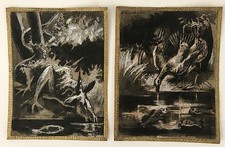 MOGNIAT-DUCLOS  B DEUX DESSINS A L'ENCRE DE CHINE ET GOUACHE BLANCHE