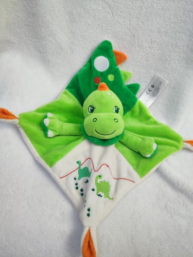 Doudou plat dinosaure orange - plat,