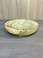 Cendrier Sculpté Dans Du Marbre Onyx Vert Vintage Fumeur Cogate