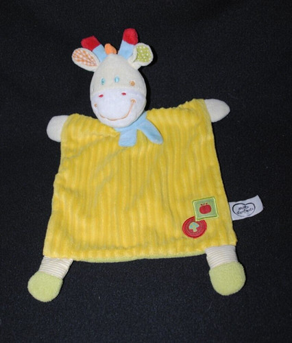 Doudou plat girafe mots - doudou,