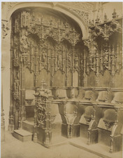 N. D. France, Eglise de Brou, les Stalles de Choeur Vintage Albumen Print Tira