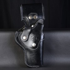Holster en cuir noir à double positions - attache rapide et sécurisée Vintage