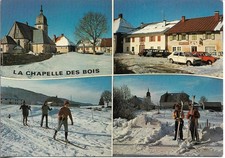 CPSM. 25 LA CHAPELLE DES BOIS. 4 VUES. VOITURES ANCIENNES. SKIEURS.